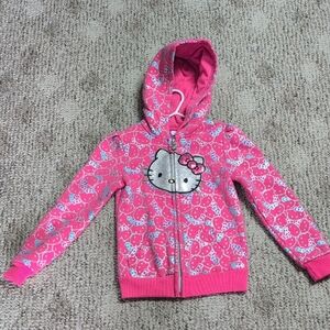 Hello Kitty Pink Heart Print Hoodie